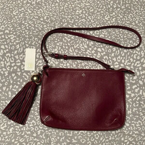 Tory Burch Tassel Crossbody purse,  Garnet